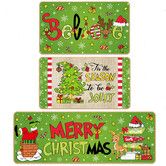 3 Pcs Christmas Kitchen Rugs Lime Green Door Mat Non Slip Believe Floor Rug Farmhouse Decorations for Home Floor Office