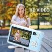 1080P Digital Camera, 3.0 Inch Screen, Built in Fill Light, Compact Travel Video Camera with 32 GB Card (Blue)