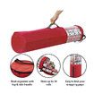 Red 24 Roll Christmas Wrapping Paper Storage Bag 40 Inch Heavy Duty Polyester PVC Clear Organizer with Handles