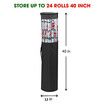 Black 24 Roll Christmas Wrapping Paper Storage Bag 40 Inch Heavy Duty Polyester PVC Clear Organizer with Handles