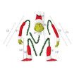 Grinch Set of 5 Vintage Christmas Tree Topper Decor Elf Stuffed Garland with Head Arms and Legs for Tree Ornaments Christmas Gift