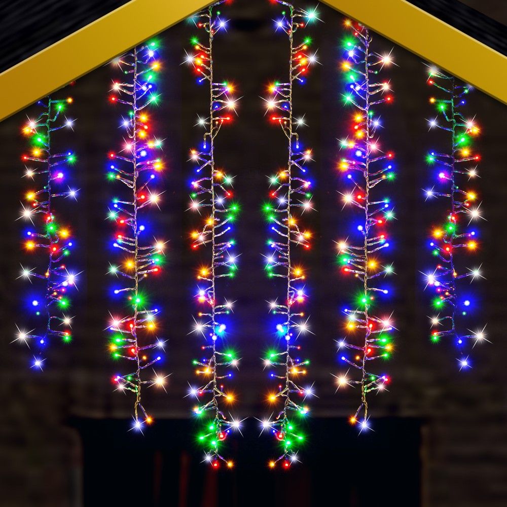 Stockholm Christmas Lights SOLAR TREE Curtain Lights 480 Multi Colour LEDs