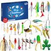 Fishing Lure Advent Calendar 2024 Christmas 24 Days Countdown Fish Tackle Set Fisher Surprise Bait Gift Men Teens