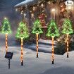 5 Pack LED Christmas Solar Power Ground Stake Outdoor   Pathway  Party Supply Waterproof Solar IP65 Christmas