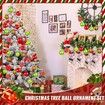 24 Pcs 5cmChristmas Ball Ornaments Glittering Red Green Ball Ornaments Swirl Candy Hanging Ball Decoration