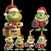 12pcs Christmas Tree Grinch Baby Acrylic Pendant Funny Green Accessories Christmas Pendants Hanging