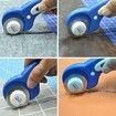 45mm Rotary Cutter with 5pcs Extra Blades, Ergonomic Handle Rolling Cutter with Safety Lock for Fabric, Blue