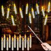 12pcs Remote Control Floating LED Candles Warm Flickering Light Halloween Christmas Party Decor