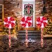 Christmas Outdoor Decorations, Candy Cane Solar Pathway Lights with 8 Modes, Outside Christmas Decoration for Walkway, Yard, Pathway