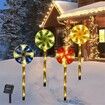 Christmas Solar Candy Cane Lights, Solar Sidewalk Lights Christmas for Outdoor Indoor Xmas Party Garden (Multicolor)