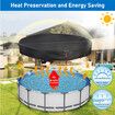 15ft Round Winter Pool Cover for Above Ground Pools, Fade Resistant Pool Cover with Windproof Strap, Drawstring, Ground Nails, Black