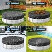 15ft Round Winter Pool Cover for Above Ground Pools, Fade Resistant Pool Cover with Windproof Strap, Drawstring, Ground Nails, Black
