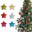 18pcs Christmas Tree Star Glitter Acrylic Pendant  Funny  Accessories Christmas Pendants Hanging