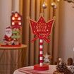 Crown LED Christmas Santa Stop Pole Sign Tabletop Decor Indoor Outdoor Home Office Party Christmas Street Sign Housewarming Gift