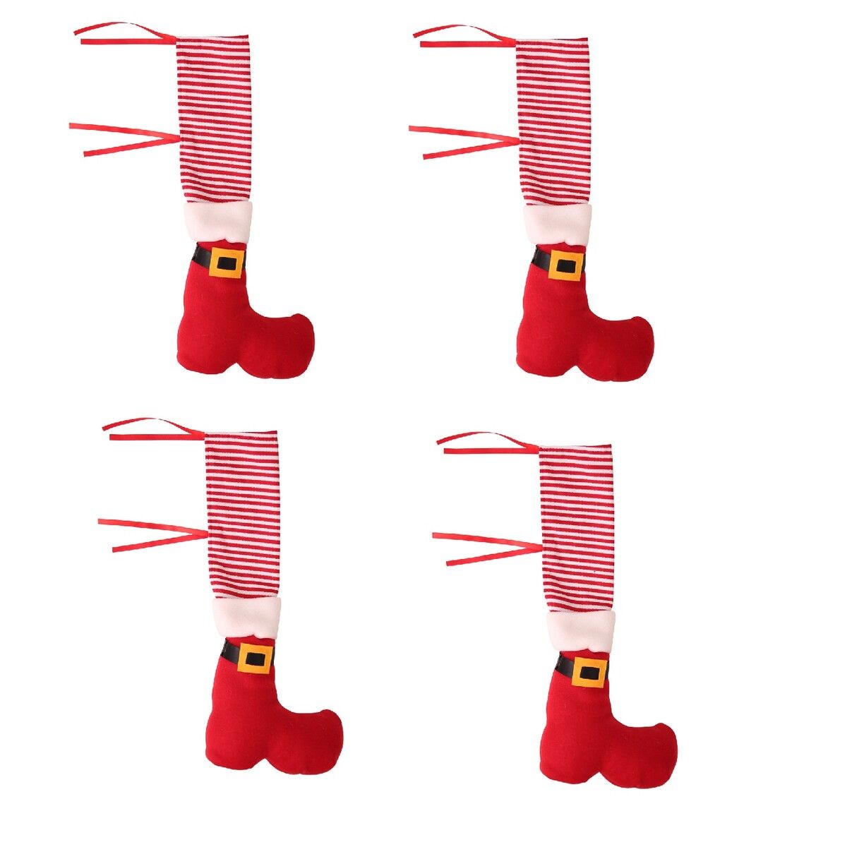 Set of 4 Christmas Chair Leg Covers Santa Claus Sock Slipcovers for Holiday Dining Room Decor