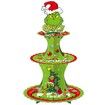 Grinch 3 Tier Christmas Cupcake Stand Sturdy Cardboard Food Display for Party Supplies Cupcakes Candies and Cookies