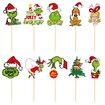 Grinch 3 Tier Christmas Cupcake Stand Sturdy Cardboard Food Display for Party Supplies Cupcakes Candies and Cookies