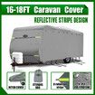 16 to 18ft Caravan Cover Water UV Proof Travel Campervan Trailer Accessories 4 Layer Heavy Duty Polypropylene Protector with Hitch Cover Storage Bag