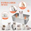 2in1 XL Cat Litter Box Kitty Enclosed Stainless Steel Potty Pan Semi Covered Toilet Modular Tray High Sided Furniture with ABS Lid Carbon Filters