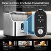 Maxkon Nugget Ice Maker Countertop Portable Compact Pebble Pellet Machine Crusher 15kg for Home Kitchen Office with Handle Silver