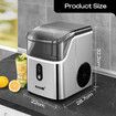 Maxkon Nugget Ice Maker Countertop Portable Compact Pebble Pellet Machine Crusher 15kg for Home Kitchen Office with Handle Silver