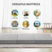 Folding Mattress Queen Size Memory Foam Floor Cushion Portable Trifold Sofa Bed Couch Sleeping Camping Travel Mat Extra Thick 15cm Removable Cover