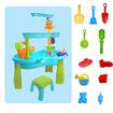 Water Table 3-Tier Outdoor Kids Activity Table with Water Toy Accessories, Rain Showers Splash Pond Outside Water Play Toys Sand Sensory