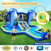 Inflatable Water Park Blow Up Slide Bouncy Castle Bouncer Activity Centre Sliding Jumping Climbing Splash Bounce Playground with Cannon Target Dart