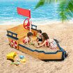 Childrens Boat Sand Pit Box Outdoor Playset Sandpit Sandbox Garden Backyard Play Game Toy Outside Activity Centre Playground