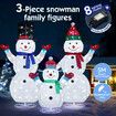 3pcs Christmas Snowman Family Figures 3D Decorations LED Lights Xmas Decor Home Outdoor Garden Yard Holiday Display Ornaments