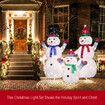 3pcs Christmas Snowman Family Figures 3D Decorations LED Lights Xmas Decor Home Outdoor Garden Yard Holiday Display Ornaments