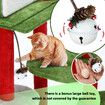 3IN1 Christmas Cat Tree Scratching Post Perch Scratcher Climbing Tower Gym Condo Toy DIY Playhouse Hammock Pet Furniture