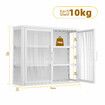 Glass Display Cabinet Wall Mounted Metal Bathroom Kitchen Pantry Cupboard Storage Case Bookshelf Shelving Unit Furniture 3 Tier Organiser