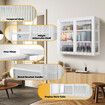 Glass Display Cabinet Wall Mounted Metal Bathroom Kitchen Pantry Cupboard Storage Case Bookshelf Shelving Unit Furniture 3 Tier Organiser