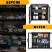 Glass Wall Cabinet Shelving Unit Metal Kitchen Cupboard Bathroom Medicine Storage Shelves Organiser 2 Door 3 Tier Display Book Case Shelf Furniture