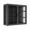 Glass Wall Cabinet Shelving Unit Metal Kitchen Cupboard Bathroom Medicine Storage Shelves Organiser 2 Door 3 Tier Display Book Case Shelf Furniture