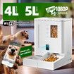 4L Automatic Pet Feeder 5L Waterer Set WiFi Smart Camera Record App Control Cat Dog Water Food Dispense Timed Digital Feeding Drinking PetScene