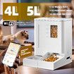 Automatic Pet Feeder Waterer Set 4L Food 5L Water Dispenser WiFi Smart Dog Cat Feeding Drinker with App Control Timed Voice Recorder