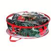 61CM Clear Christmas Wreath Storage Containers,Christmas Wreath Storage Bag,Plastic Christmas Wreath Container with Zippers Color Red