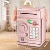 Piggy Bank,Automatic Electronic Piggy Bank for Kids Boys Girls with Password and Fingerprint Unlocking Simulation,Money Bank Kids Safe Toys Age3+ (Rose Gold)