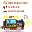 Motorized Train for Wooden Track, Remote Control Train with Magnetic Connection, Battery Operated Locomotive Train Set