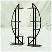 2Pcs 5 Tiered Plant Stand Shelf Metal Crescent Flower Pot Holder Indoor Outdoor Corner Shelves Garden Herb Large Storage Rack Black Brown