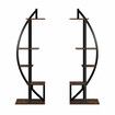 2Pcs 5 Tiered Plant Stand Shelf Metal Crescent Flower Pot Holder Indoor Outdoor Corner Shelves Garden Herb Large Storage Rack Black Brown