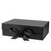 Gift Box with Lid for Presents 26x19x8cm with Ribbon and Magnetic Closure (1Pack,Black)