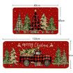 Christmas Kitchen Mats for Floor - Farmhouse Truck Buffalo Plaid Christmas Kitchen Decor - Red Christmas Kitchen Rugs Set of 2