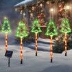 Solar Christmas Pathway Lights Outdoor Decorations, Xmas Tree Lights Waterproof LED Garden 5-Pack