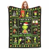 Christmas Grinch Blanket Flannel with Cartoon Anime Pattern Soft Throw Blanket for Couch,Sofa-150*200cm