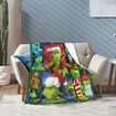 Christmas Grinch Blanket Soft 3D Throw Blanket, Green Cartoon Bed Blanket for Sofa Chair Bed Living Room-150*200cm