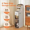 Corner Narrow Cabinet Bathroom Toilet Storage Drawers Rack Slim Shelving Unit Kitchen Laundry Floor Space Saver Organiser Dresser Furniture 6 Layer