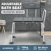 Shower Chair Bath Seat Armrest Backrest Adjustable Bathtub Medical Transfer Bench Bathroom Elderly Disability Mobility Aid Safe Bar 150kg